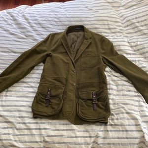 olive green polo ralph lauren jacket with satchel pockets